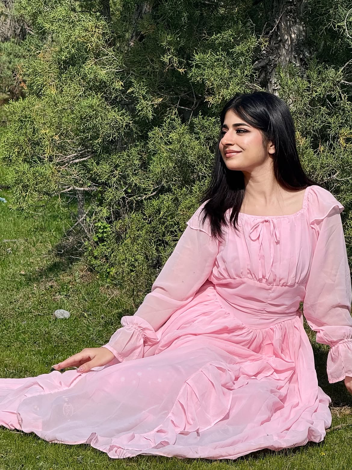 Blush pink maxi dress