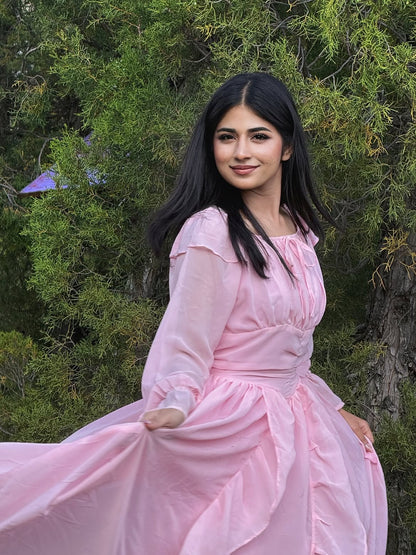 Blush pink maxi dress