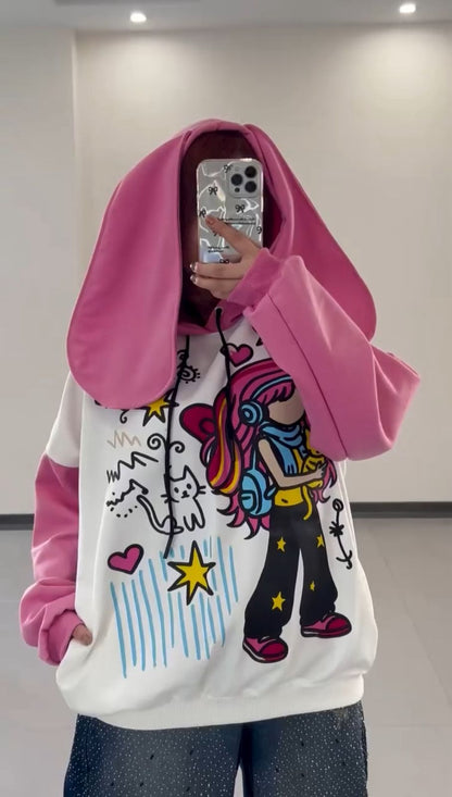 Pink Ear hoddie