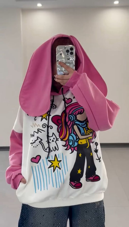 Pink Ear hoddie