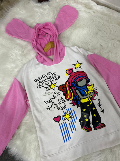 Pink Ear hoddie