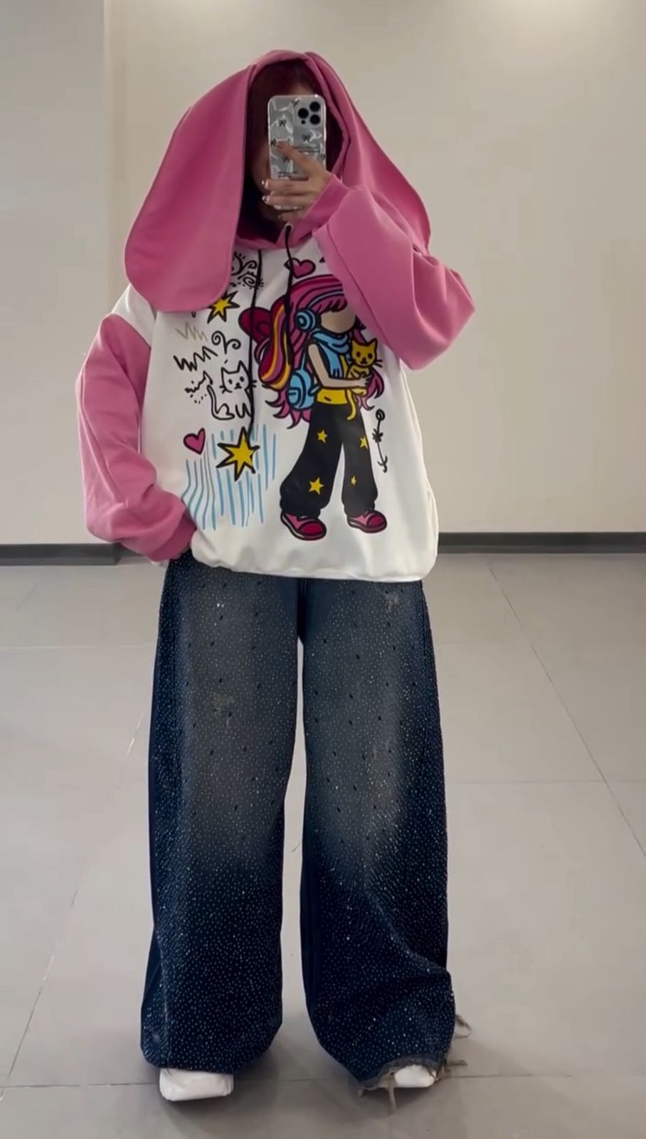 Pink Ear hoddie
