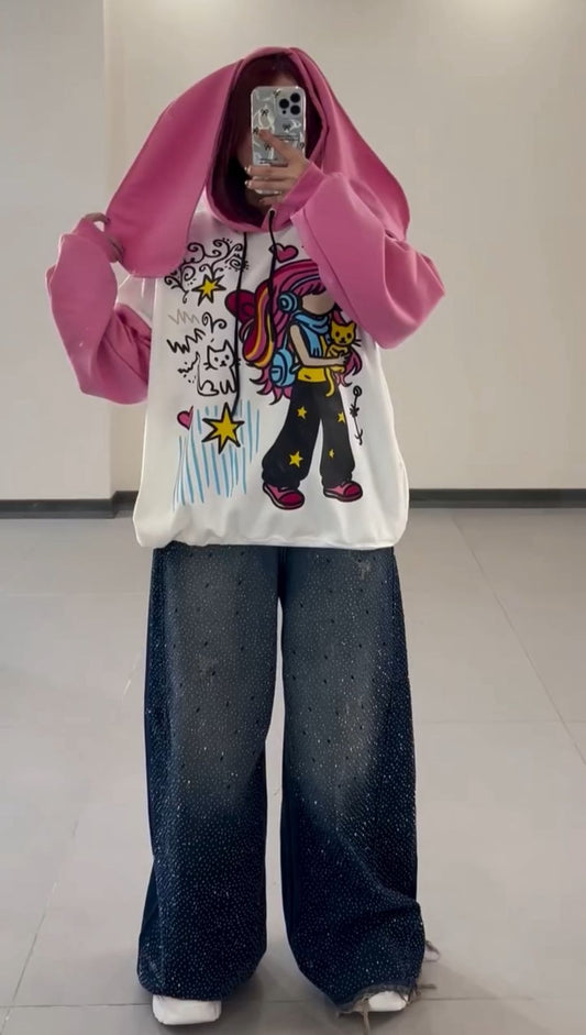 Pink Ear hoddie